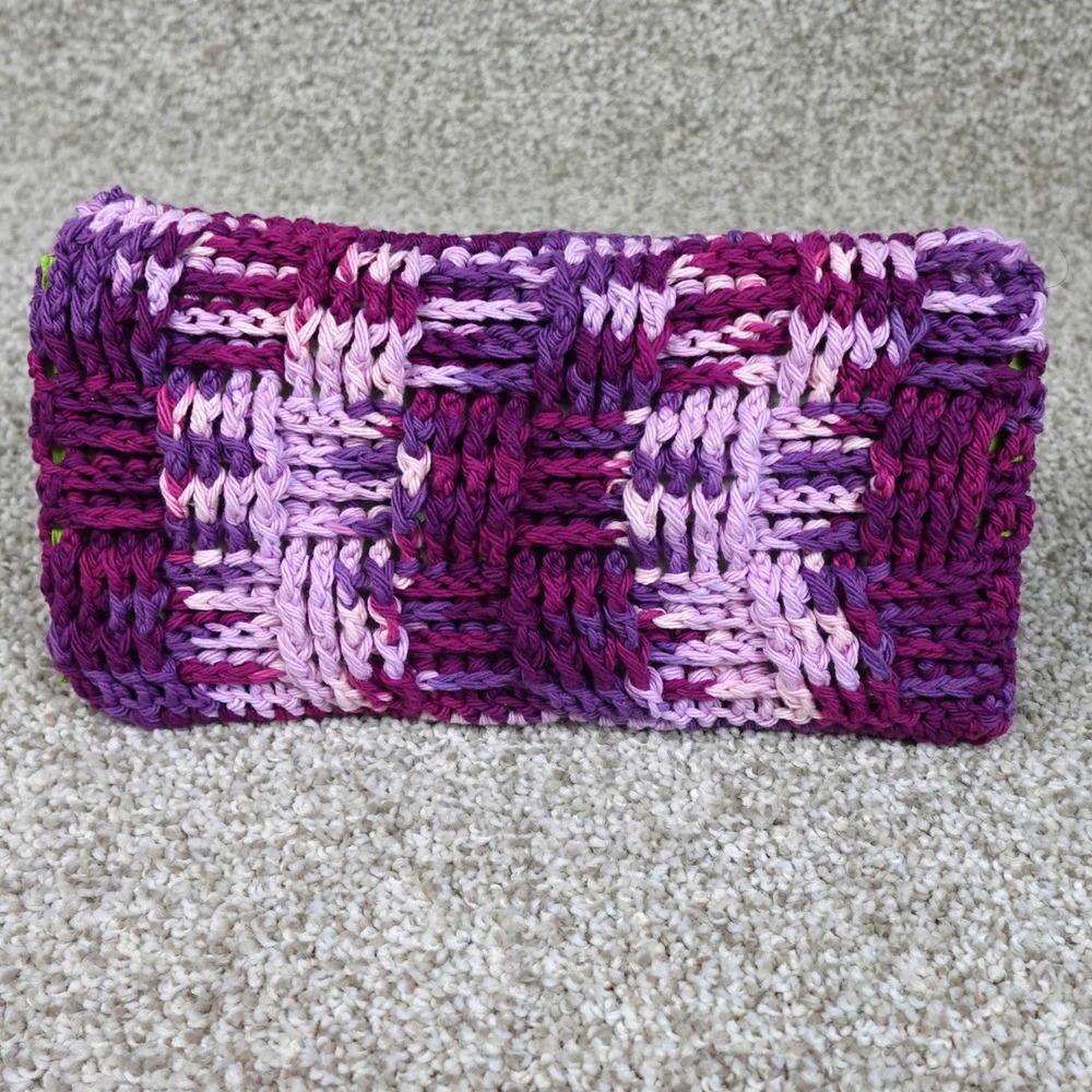 Handmade Crochet Reusable Mop Cover Purple Variegated Cotton Sweeper Pad
